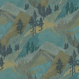 Brewster Home Fashions Range Mountains Green Wallpaper