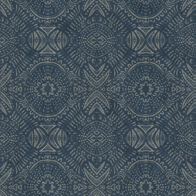 Brewster Home Fashions Java Navy Medallion Wallpaper