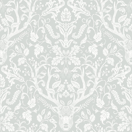 Brewster Home Fashions Kiwassa Grey Antler Damask Wallpaper