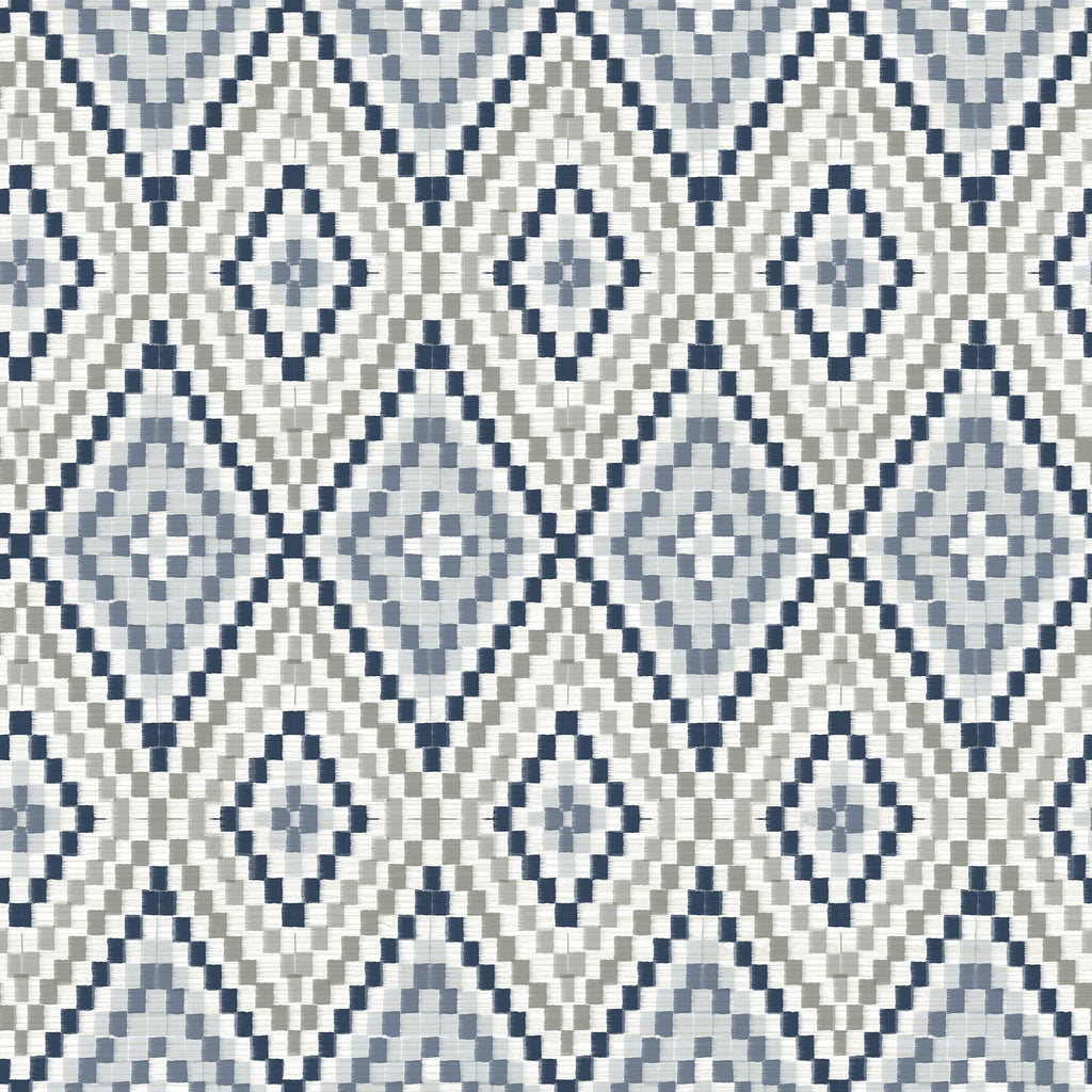Brewster Home Fashions Ganado Geometric Ikat Navy Wallpaper