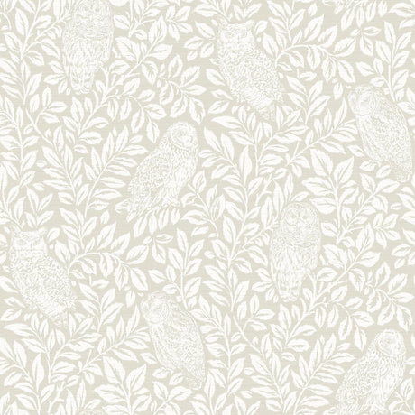 Brewster Home Fashions Parliament Cream Owl Wallpaper