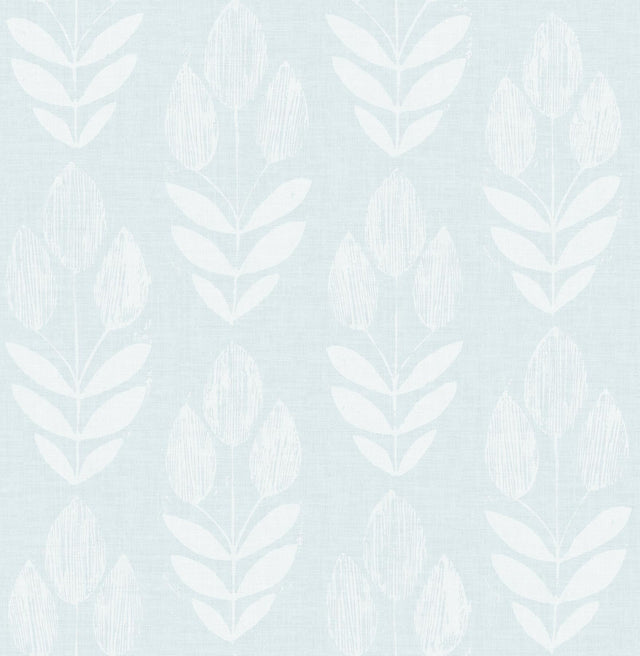 Brewster Home Fashions Garland Light Blue Block Tulip Wallpaper