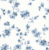 Brewster Home Fashions Cyrus Blue Festive Floral Wallpaper