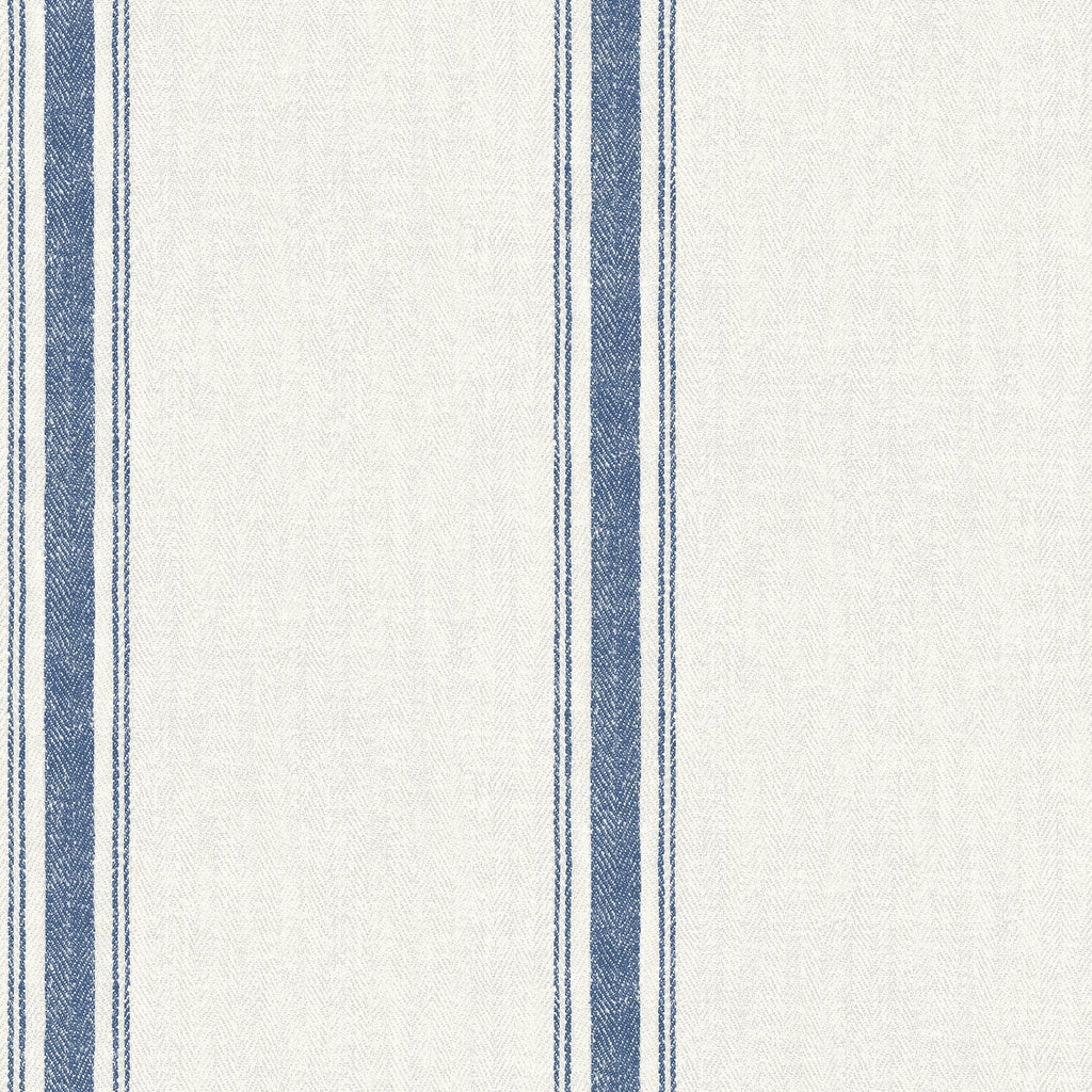 Brewster Home Fashions Linette Blue Fabric Stripe Wallpaper