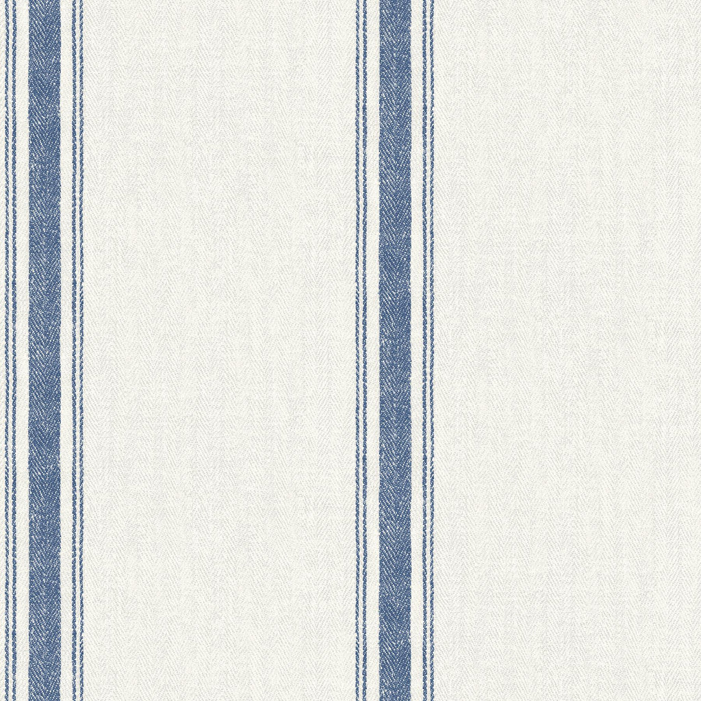 Brewster Home Fashions Linette Fabric Stripe Blue Wallpaper