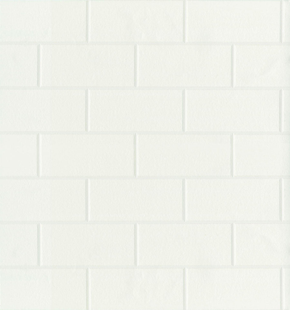 Brewster Home Fashions Paintable White Tile Wallpaper