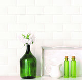 Brewster Home Fashions Paintable White Tile Wallpaper
