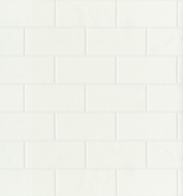 Brewster Home Fashions Paintable White Tile Wallpaper