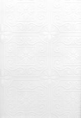 Brewster Home Fashions Talavera Flower Tile Paintable White Wallpaper