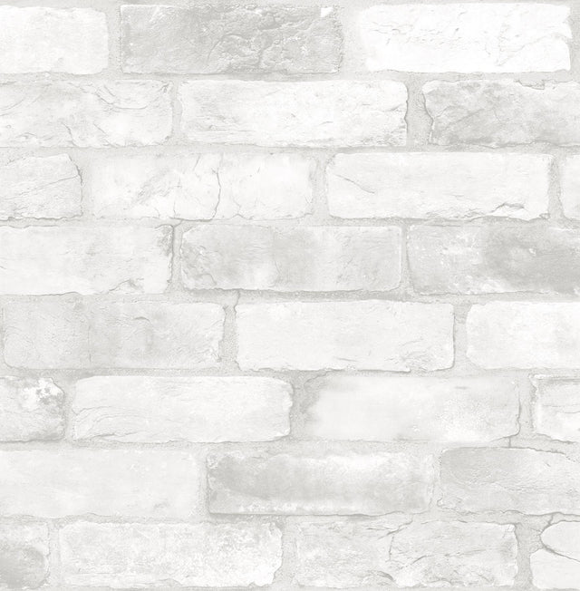 Brewster Home Fashions Cody Light Grey Reclaimed Bricks Wallpaper