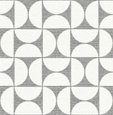Brewster Home Fashions Deedee Black Geometric Faux Grasscloth Wallpaper