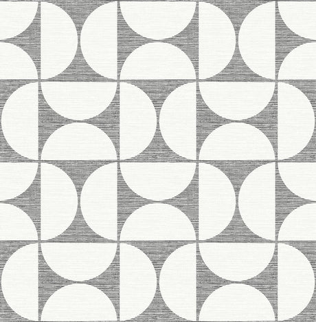 Brewster Home Fashions Deedee Black Geometric Faux Grasscloth Wallpaper
