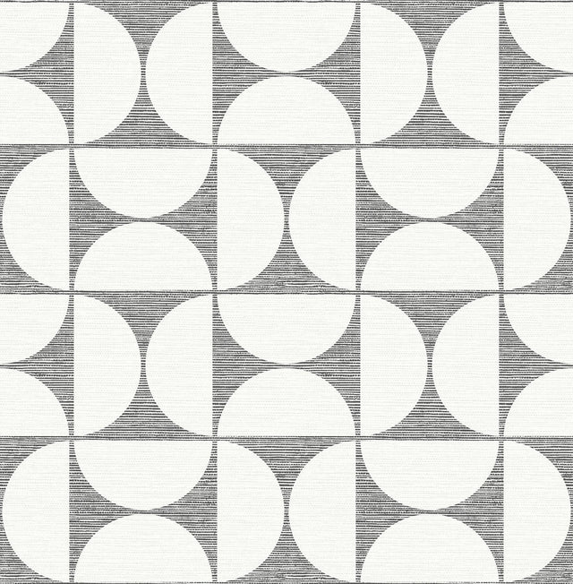Brewster Home Fashions Deedee Black Geometric Faux Grasscloth Wallpaper