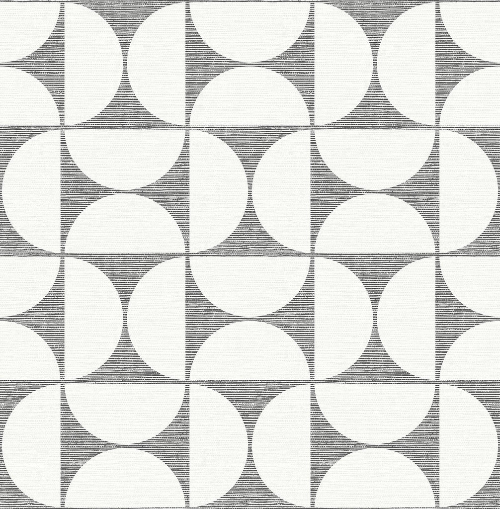 Brewster Home Fashions Deedee Black Geometric Faux Grasscloth Wallpaper