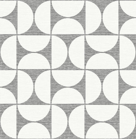 Brewster Home Fashions Deedee Geometric Faux Grasscloth Black Wallpaper