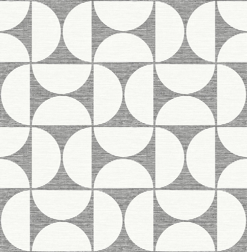 Brewster Home Fashions Deedee Geometric Faux Grasscloth Black Wallpaper