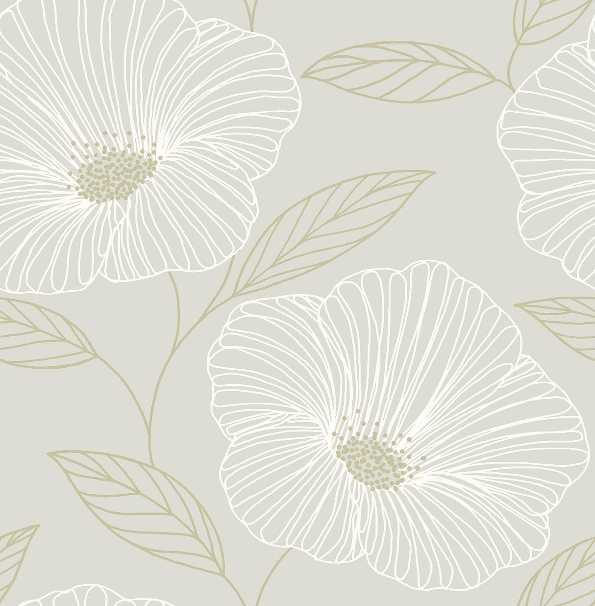 Brewster Home Fashions Mythic Light Grey Floral Wallpaper