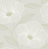 Brewster Home Fashions Mythic Floral Light Grey Wallpaper