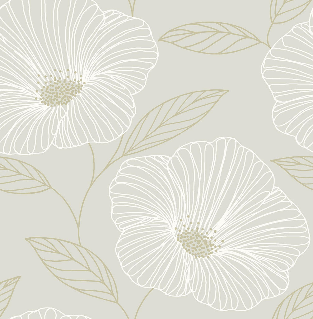 Brewster Home Fashions Mythic Floral Light Grey Wallpaper