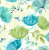 Brewster Home Fashions Zahra Turquoise Floral Wallpaper