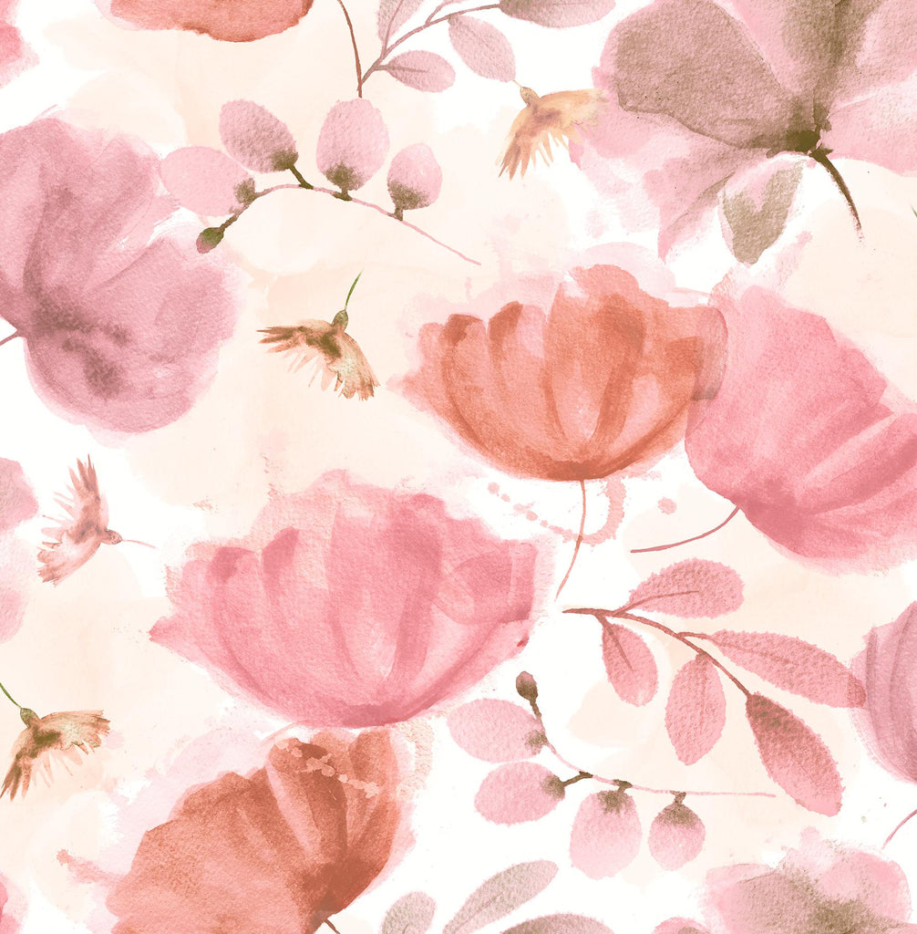 Brewster Home Fashions Zahra Floral Pink Wallpaper