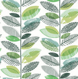 Brewster Home Fashions Nyssa Green Leaves Wallpaper