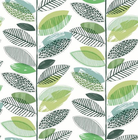 Brewster Home Fashions Nyssa Leaves Green Wallpaper