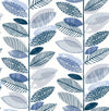 Brewster Home Fashions Nyssa Blue Leaves Wallpaper