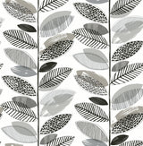 Brewster Home Fashions Nyssa Grey Leaves Wallpaper
