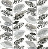 Brewster Home Fashions Nyssa Leaves Grey Wallpaper