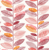 Brewster Home Fashions Nyssa Leaves Coral Wallpaper