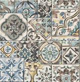 Brewster Home Fashions Marrakesh Blue Global Tiles Wallpaper