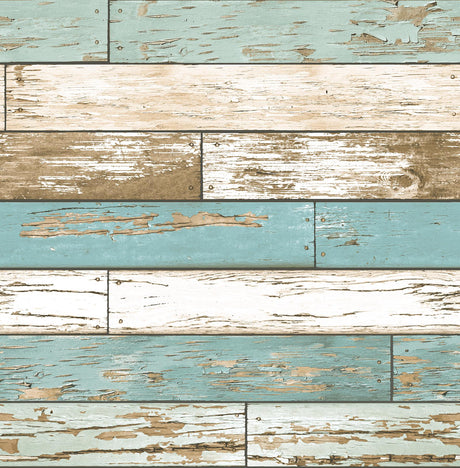 Brewster Home Fashions Juda Scrap Wood Blue Wallpaper
