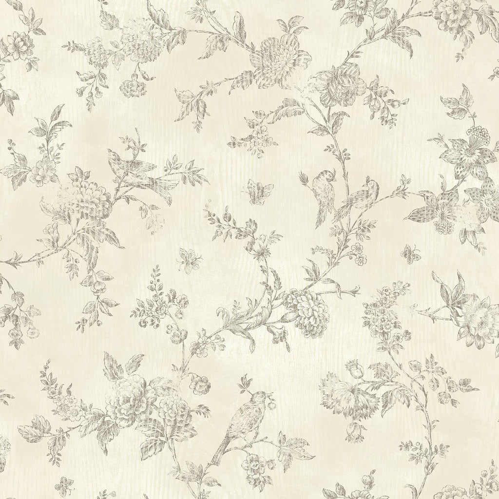 Brewster Home Fashions French Nightingale Cream Trail Wallpaper