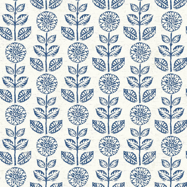 Brewster Home Fashions Dolly Navy Folk Floral Wallpaper