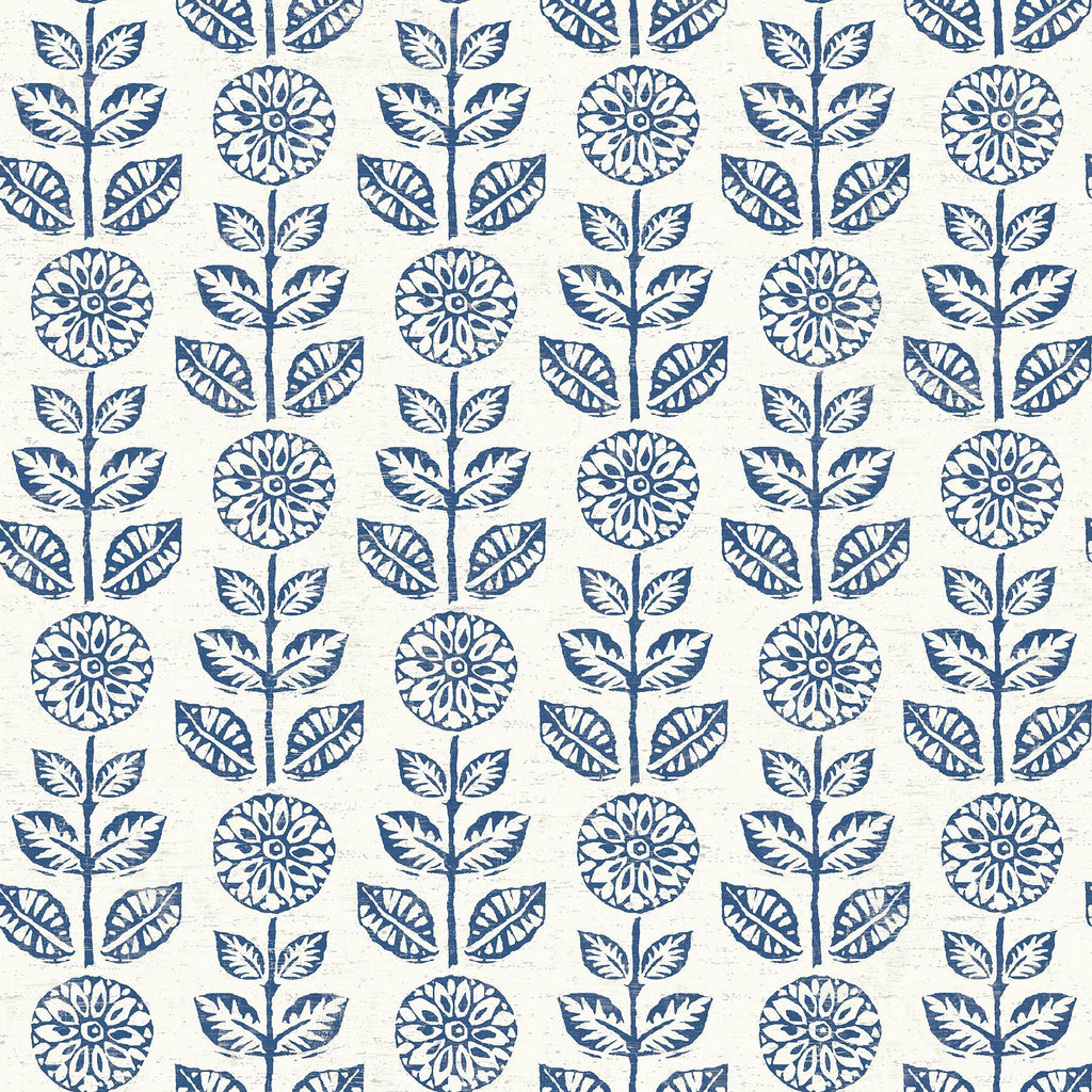Brewster Home Fashions Dolly Navy Folk Floral Wallpaper