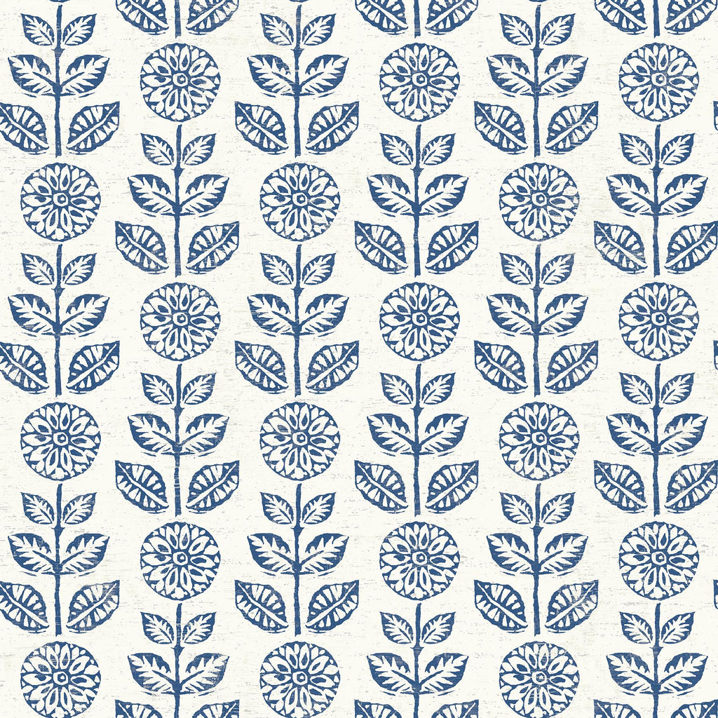 Brewster Home Fashions Dolly Folk Floral Navy Wallpaper