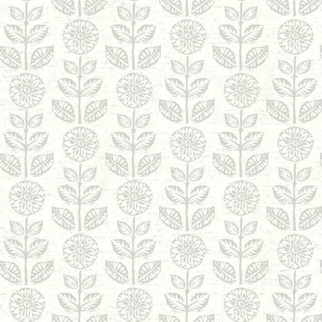 Brewster Home Fashions Dolly Taupe Folk Floral Wallpaper