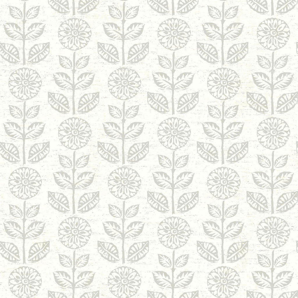 Brewster Home Fashions Dolly Taupe Folk Floral Wallpaper