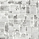 Brewster Home Fashions Underwood Black Newspaper Wallpaper