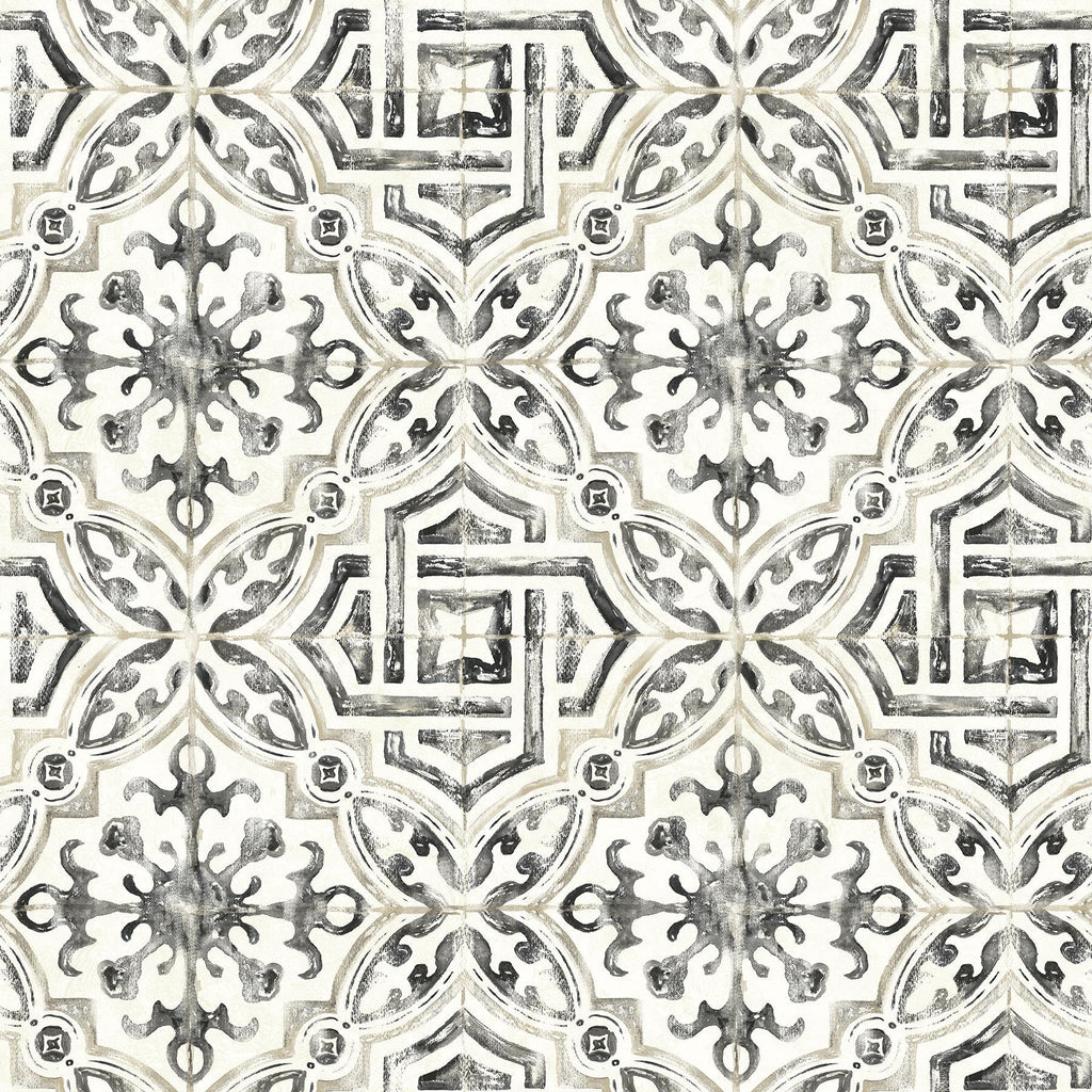 Brewster Home Fashions Sonoma Charcoal Spanish Tile Wallpaper
