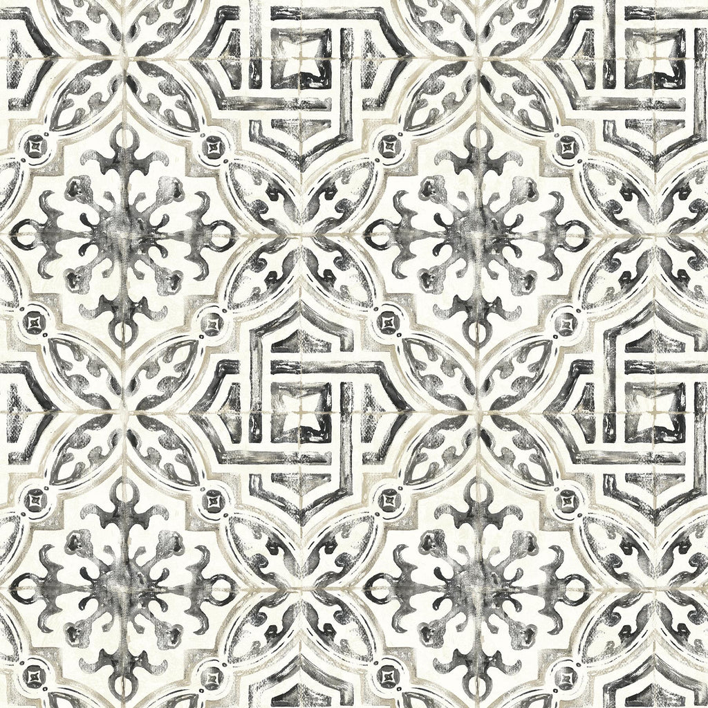 Brewster Home Fashions Sonoma Spanish Tile Charcoal Wallpaper