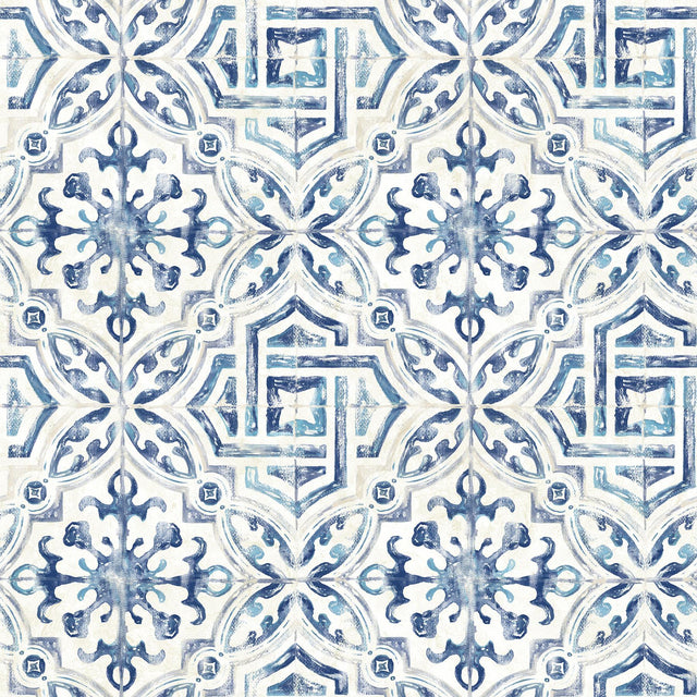 Brewster Home Fashions Sonoma Navy Spanish Tile Wallpaper
