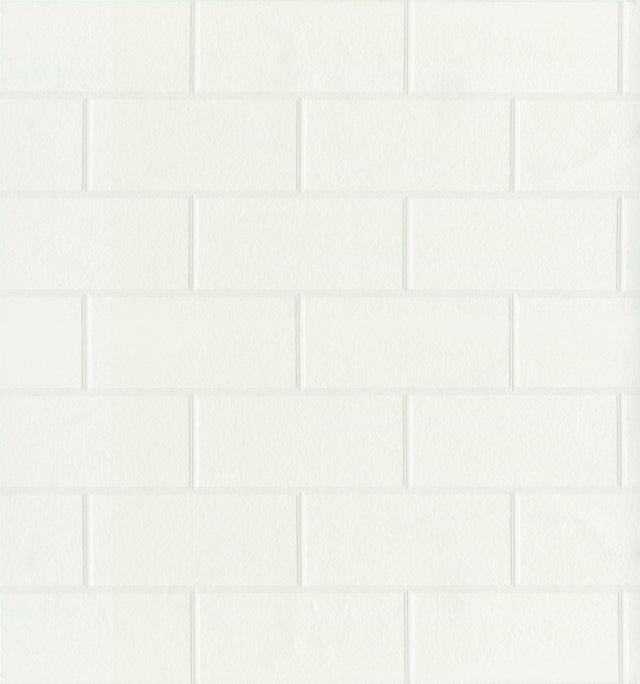 Brewster Home Fashions Bettina White Paintable Subway Tile Wallpaper