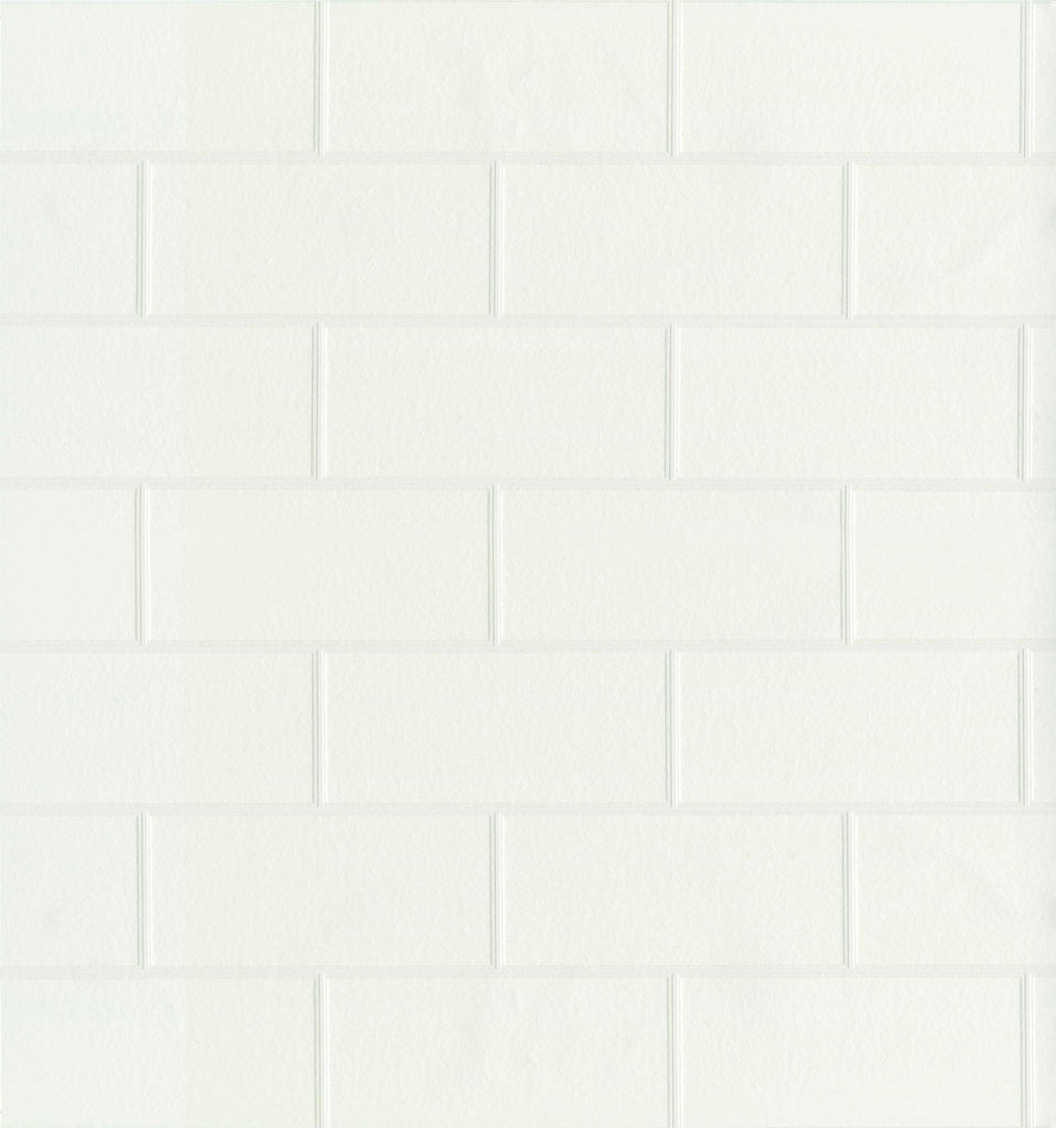 Brewster Home Fashions Bettina Paintable Subway Tile White Wallpaper