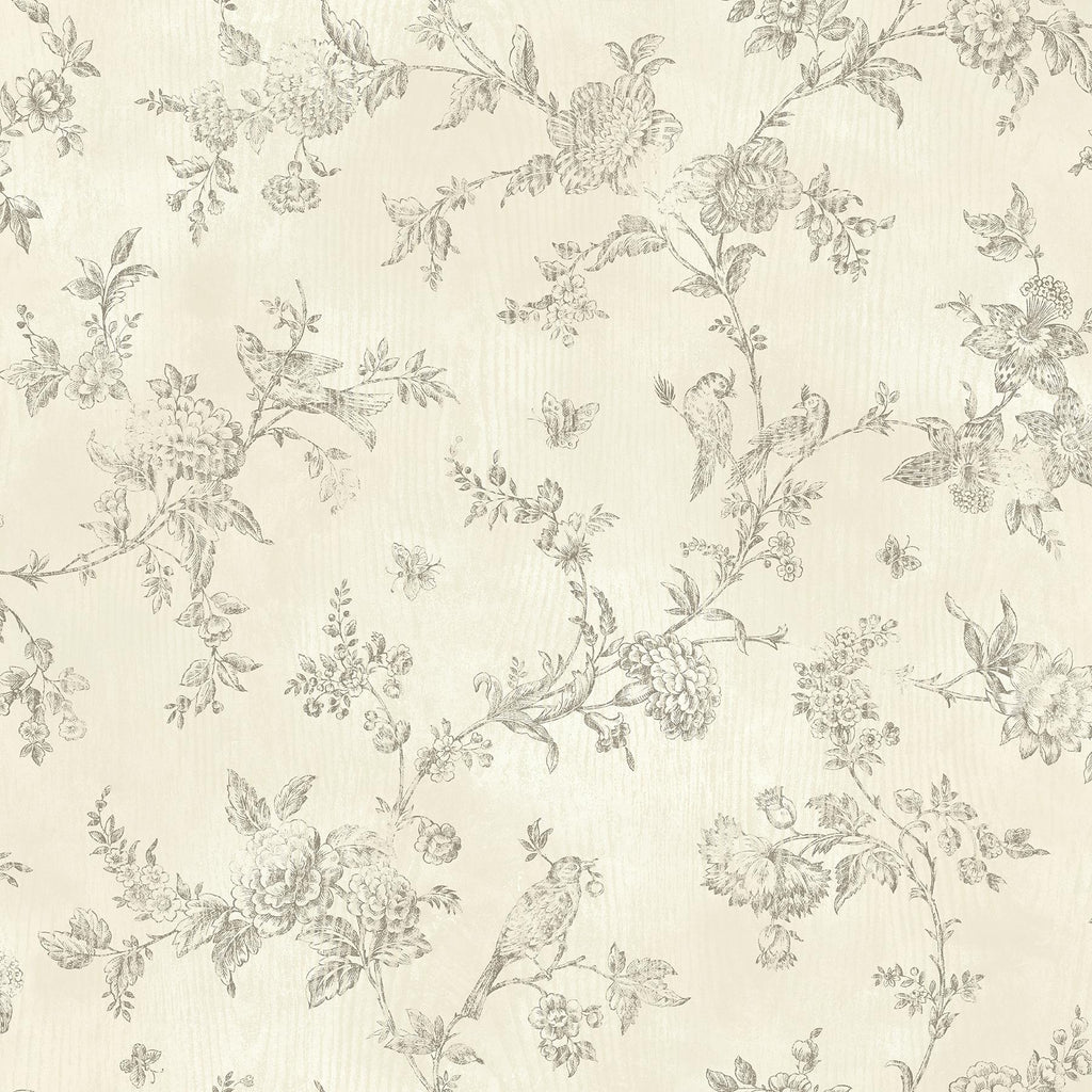 Brewster Home Fashions French Nightingale Trail Brown Wallpaper