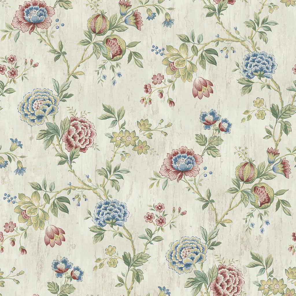 Brewster Home Fashions Chrysanthemum Multicolor Jacobean Wallpaper