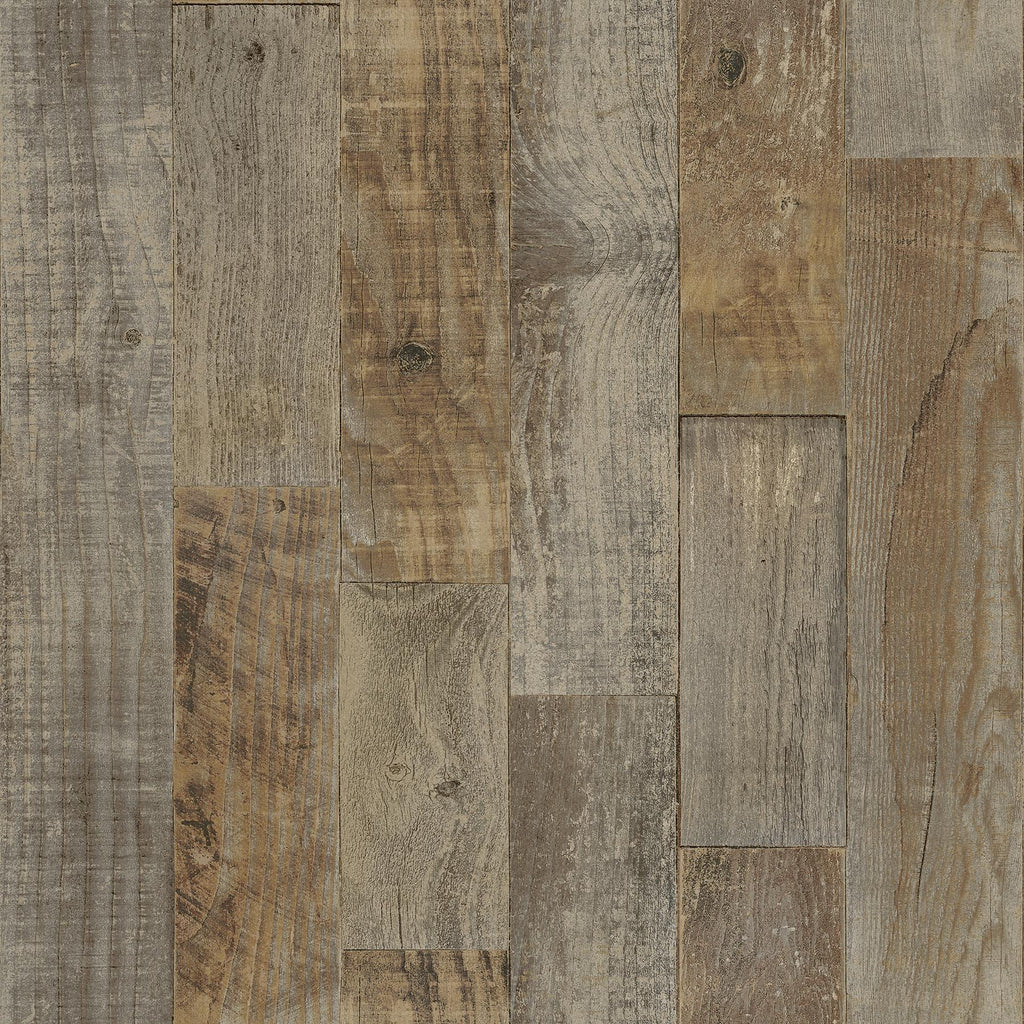Brewster Home Fashions Chebacco Wooden Planks Brown Wallpaper