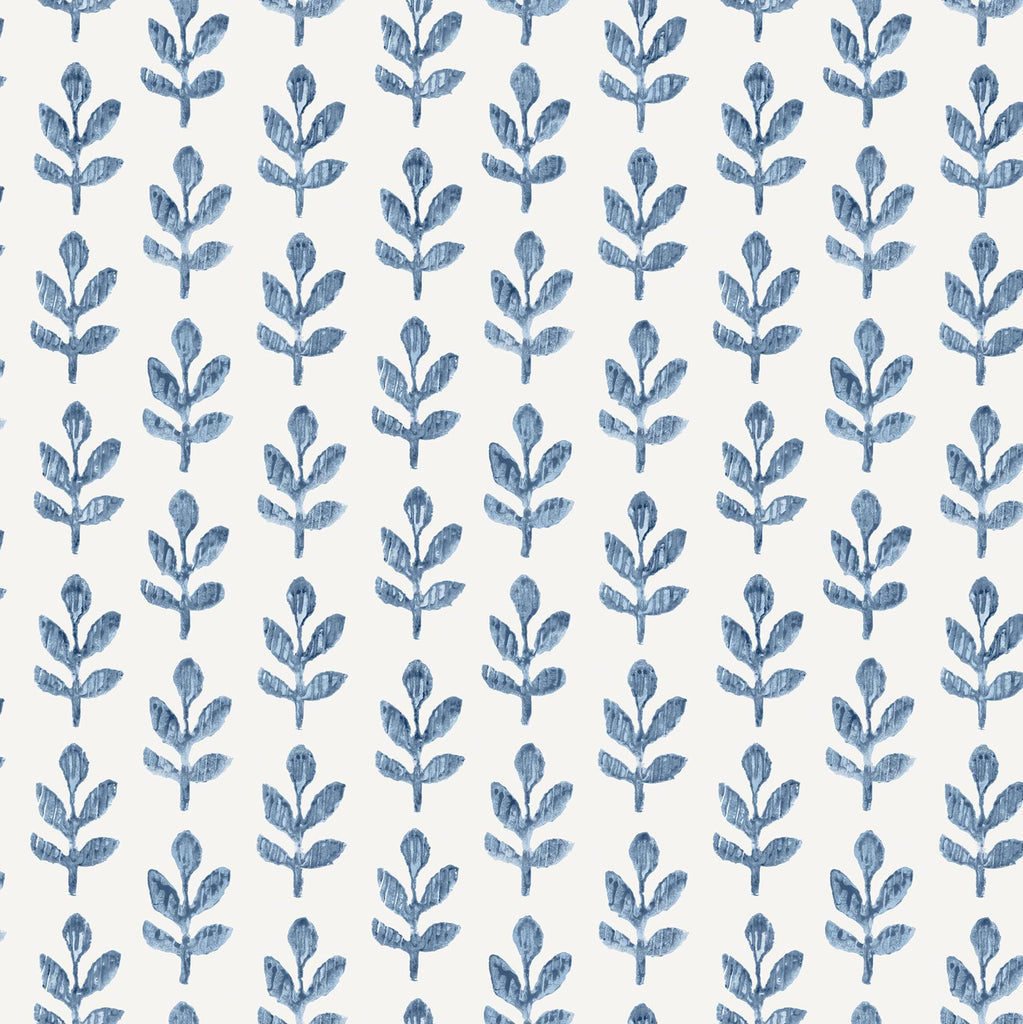 Brewster Home Fashions Whiskers Blue Leaf Wallpaper