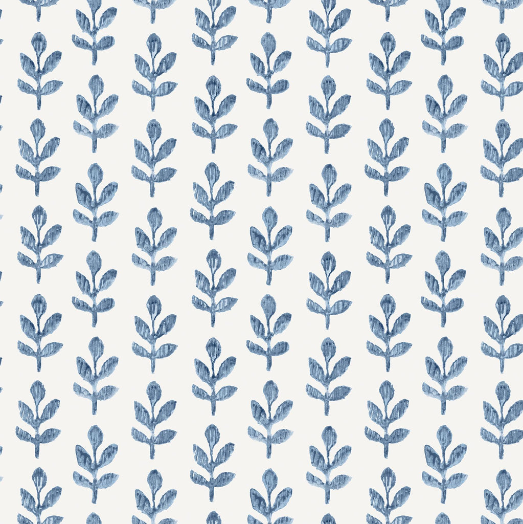 Brewster Home Fashions Whiskers Leaf Blue Wallpaper